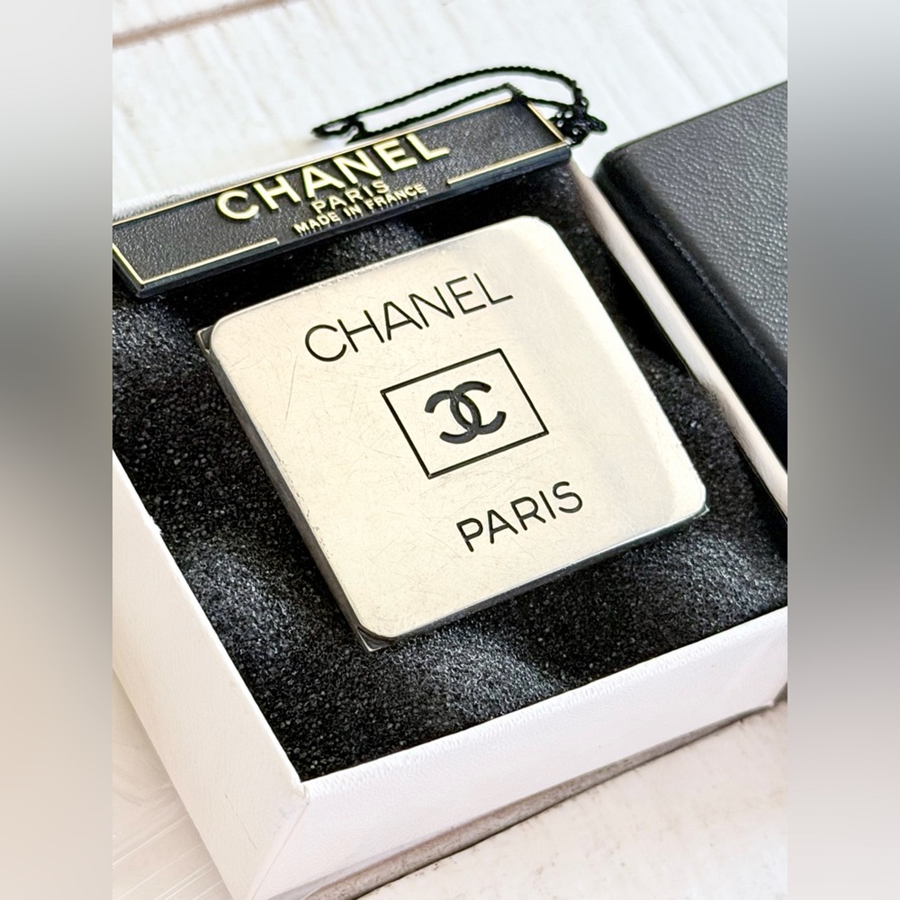 Vintage Chanel Silver 96P Square Brooch - Picture 2 of 6